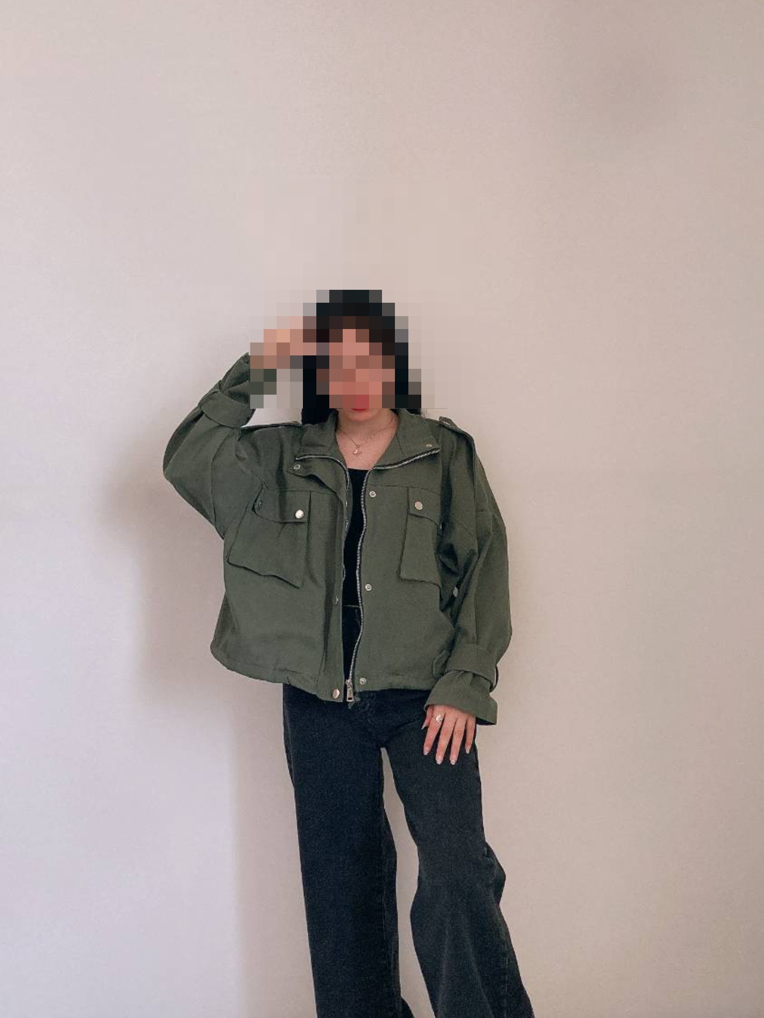 photo-output کراپ کت کتان زنانه - Image 1