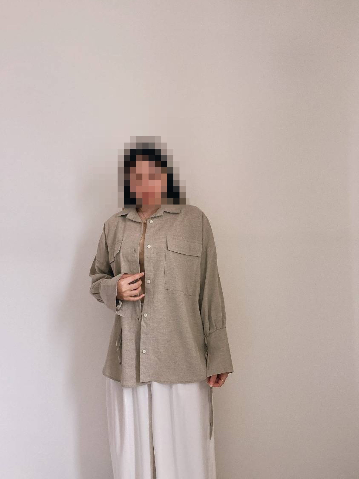 photo-output شومیز لینن نچرال - Image 1