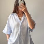شومیز باکسی نیلی
